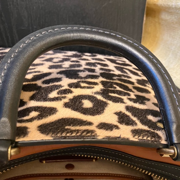 Coach Rogue 30 Leopard Print Haircalf with Rhinestones OOAK - Picture 10 of 14
